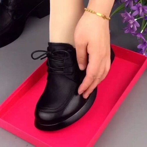 意尔康心选系带单鞋女2026新款舒适圆头时尚百搭系带妈妈鞋秋季英