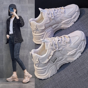 增高休闲运动鞋 女春秋ins潮复古2025新款 防滑 厚底炸街老爹鞋 爆款