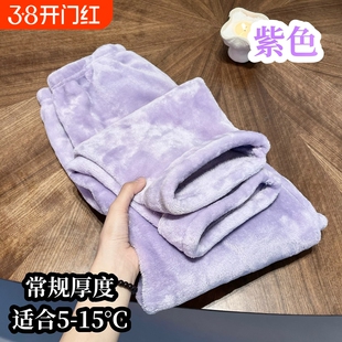 情侣睡裤秋冬季加大加绒加厚珊瑚长裤冬季法兰绒居家宽松保暖暖裤