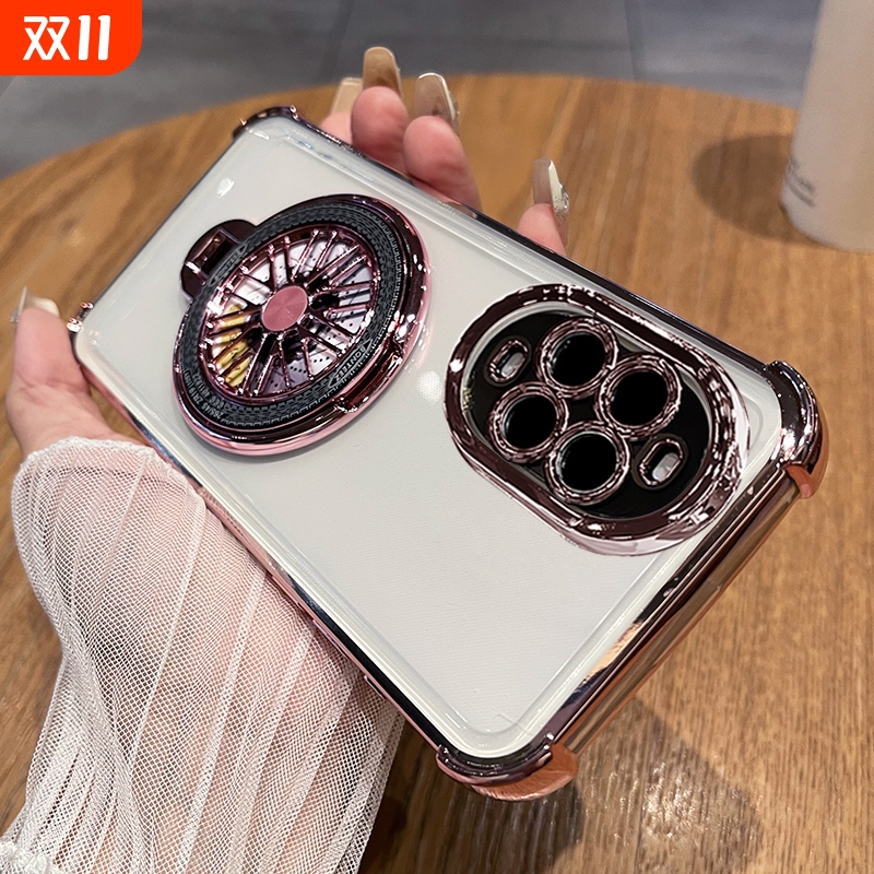 适用华为nova14活力版手机壳新款nove14透明旋转陀螺支架保护硅胶套自带镜头膜全包气囊防摔软壳男女款保护壳