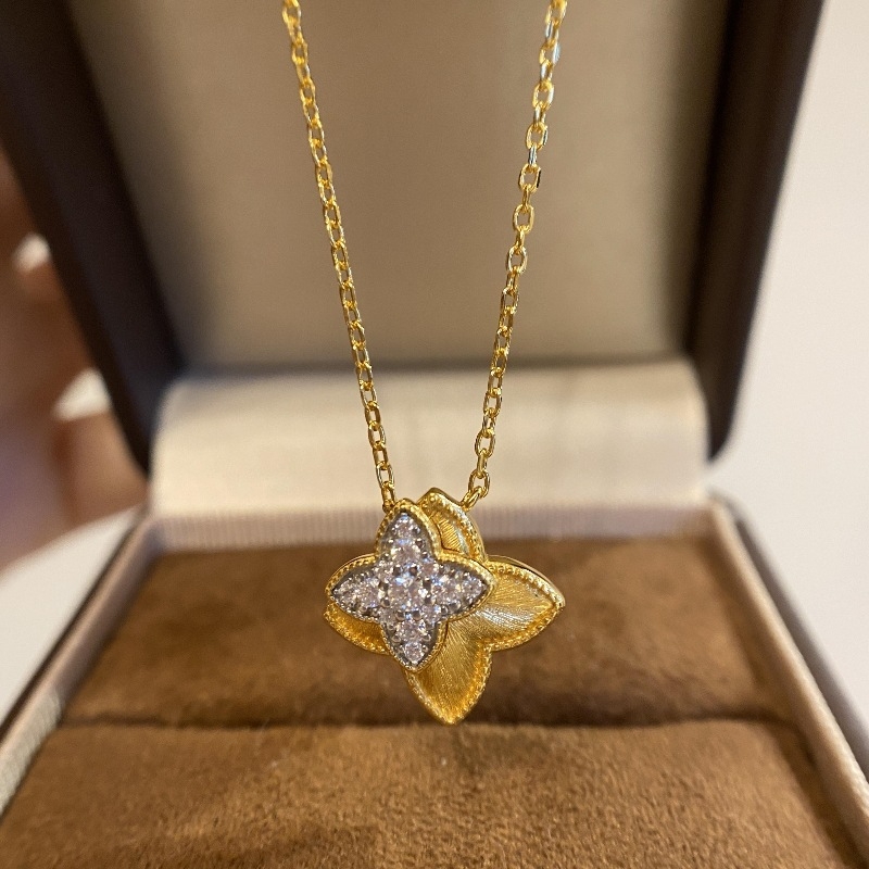 925法式轻奢复古拉丝镶钻双子星戒指耳钉项链镶钻设计感精致首饰