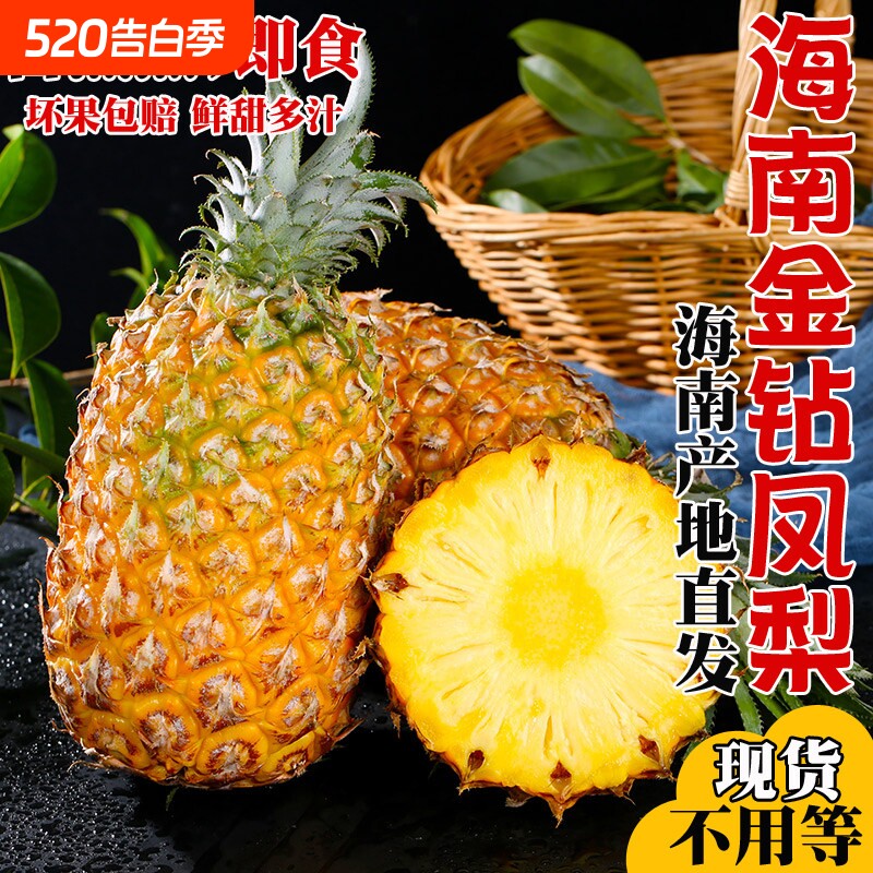 凤梨正宗海南金钻手撕当季香水凤梨整箱自然熟现摘大果无眼水果