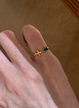 小红书爆款鸢尾花尾戒新款精致轻奢小众设计时尚个性戒指指环超细