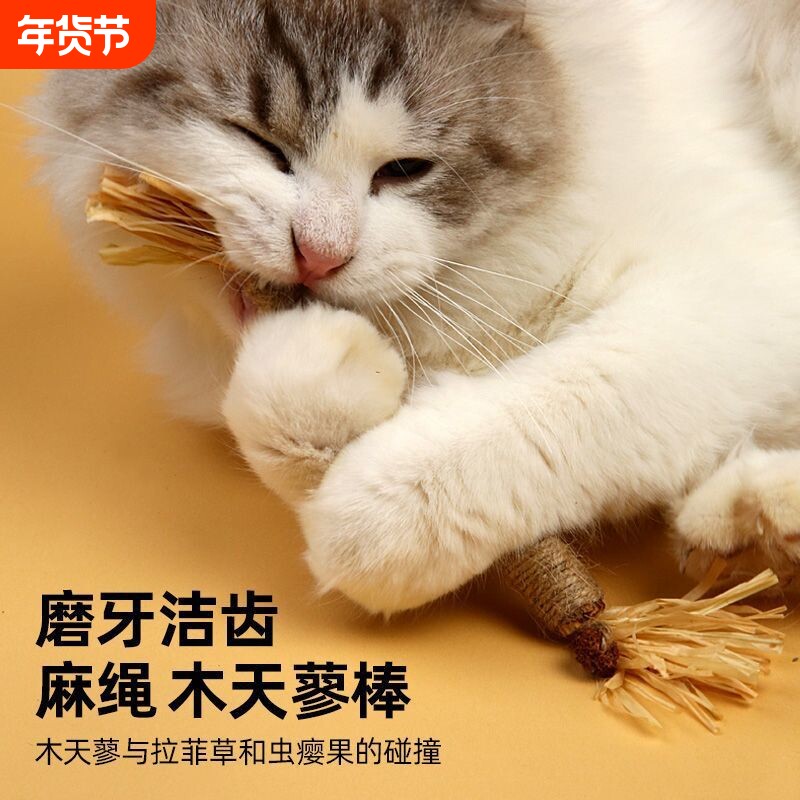 猫玩具逗猫棒薄荷木天蓼小猫自嗨解闷神器磨牙狗狗猫咪用品包邮