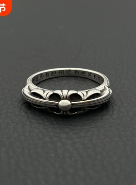 ODEK高级感复古守护者小号戒指欧美童军花小众嘻哈指环霸气朋克