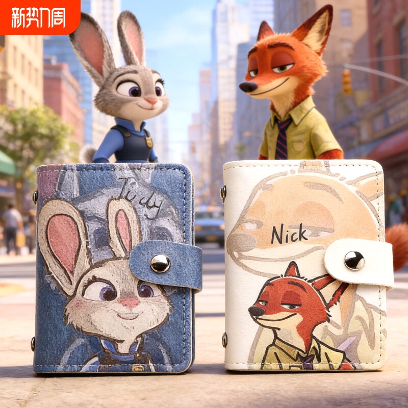 卡包证件收纳包可爱尼克朱迪卡包女轻薄小巧大容量透明便携情侣