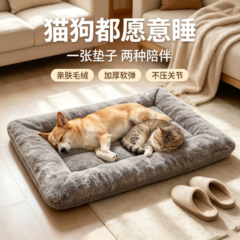 猫狗垫子四季通用加厚冬季保暖宠物垫子狗窝猫窝睡垫猫咪垫睡觉用图片