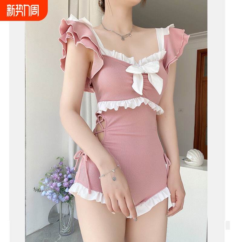 2026年新款游泳衣女士高级感连体性感纯欲风遮肉显瘦温泉泳装批发