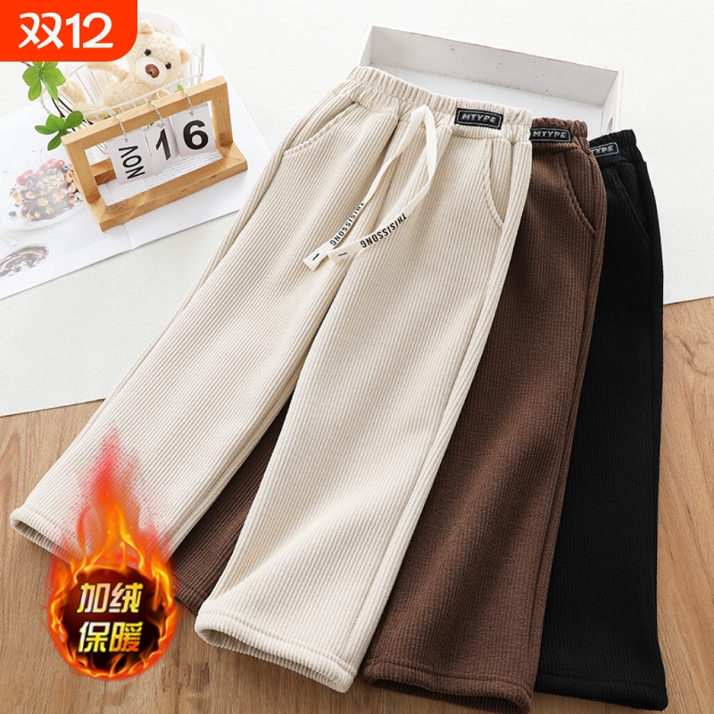 新款长裤中大童秋冬休闲裤阔腿裤