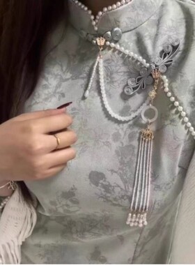 轻奢流苏旗袍压襟女胸针古风汉服百搭配饰中国风茶服装饰民族风