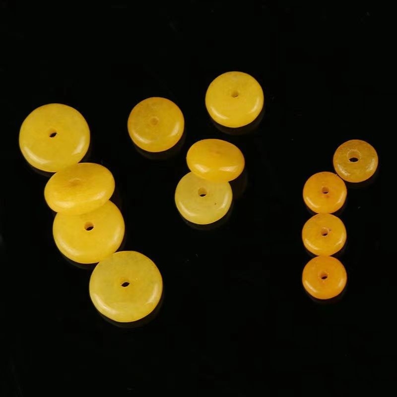 蜜蜡色散diy手串黄玉髓隔片