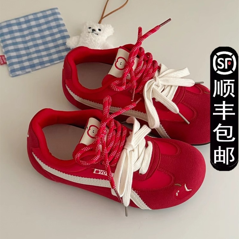 德训鞋女夏季ins潮2025新款休闲丑萌大头鞋面包鞋百搭板鞋超火