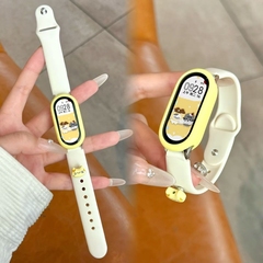 黄色小猫适用小米手环10/9/8表带硅胶7/6/5/4/3/nfc腕带代多巴胺可爱撞色八九十代夏季智能运动手环数码配件