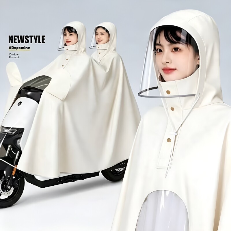双人雨衣电动车2026新款防暴雨加厚遮脚加大长款成人雨披男女徒步