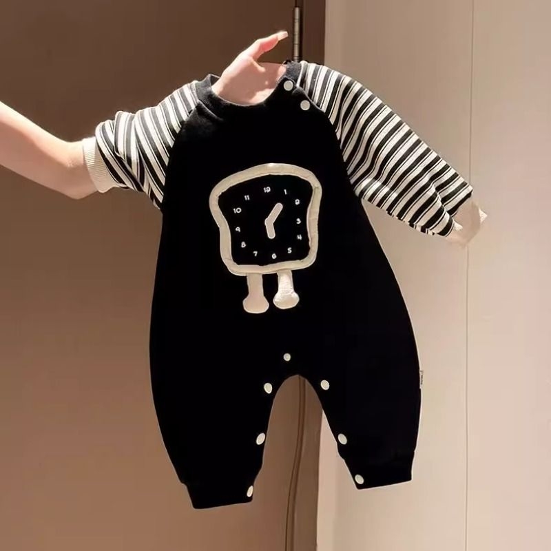 婴儿衣服秋冬装婴幼儿连体衣加绒宝宝哈衣爬服冬季超萌卫衣外出服