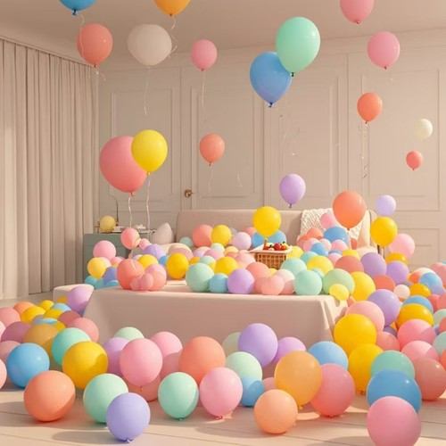 马卡龙色儿童无毒装饰气球红色