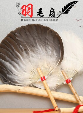 羽毛扇子鹅毛扇夏天耐用古风中国风老式儿童孔明扇子诸葛亮羽毛扇