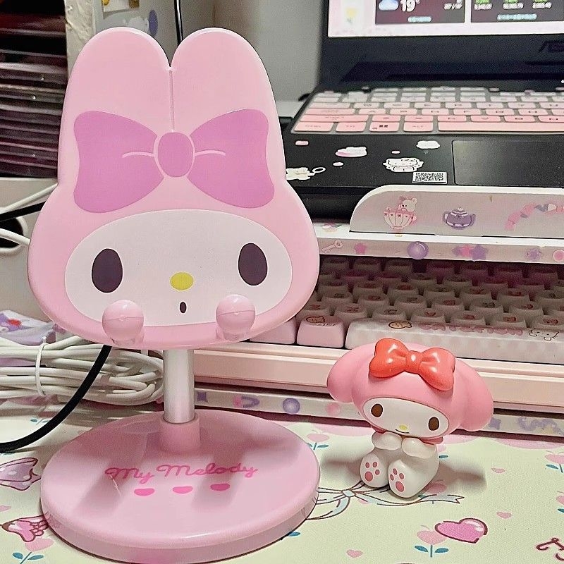 美乐蒂桌面手机支架支撑座直播拍摄卡通懒人便携可爱可升降多功能