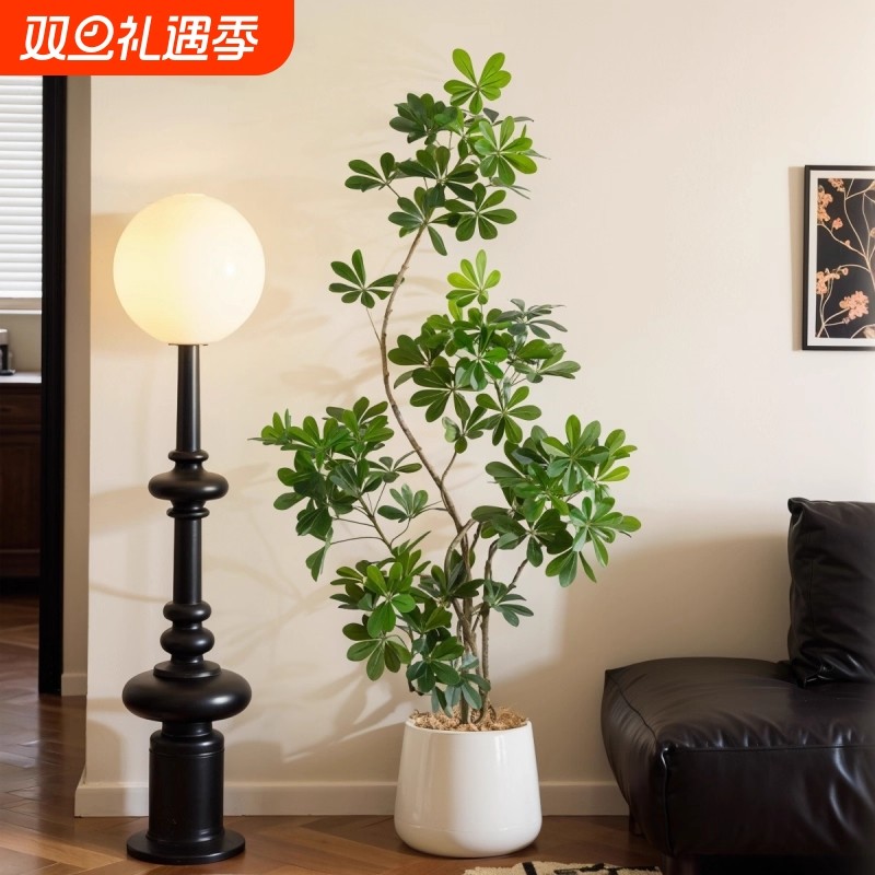 鸭脚木仿真花绿植物高端轻奢室内装饰客厅大盆栽落地摆件仿生假树