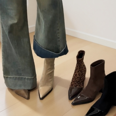 法式尖头短靴女高跟|千人加购