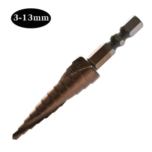 13mm螺旋宝塔钻高速钢开孔器手电钻打孔工具六角柄含钴阶梯钻3