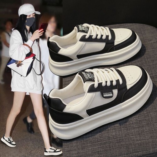 意尔康心选夏季女鞋新款透气小白鞋女学生韩版百搭厚底增高运动休