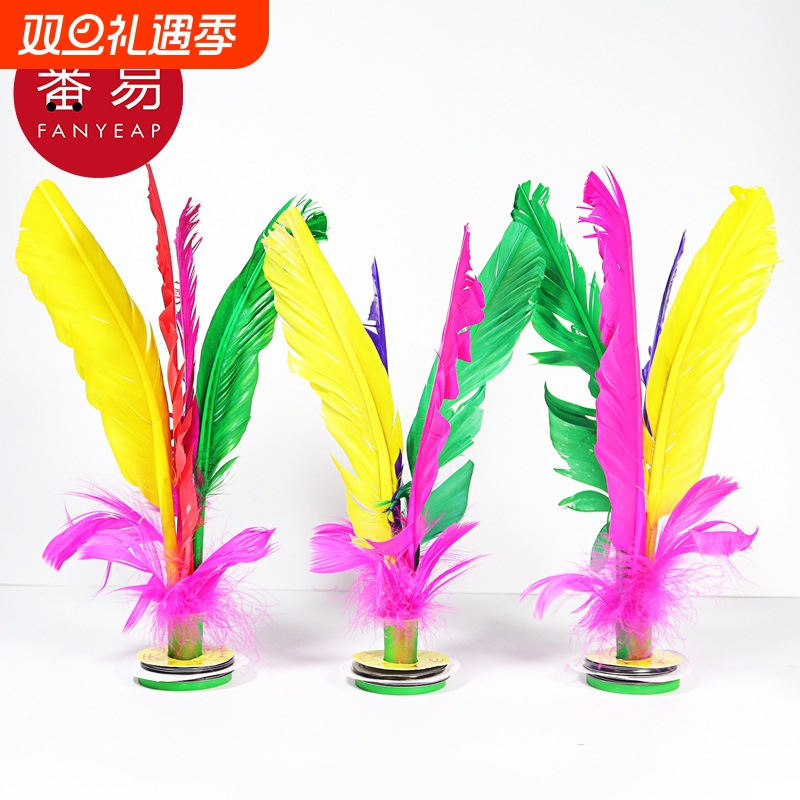 毽子AB1sn0-老式彩色鸡毛专用耐踢毽健身运动初学者羽毛学花腱