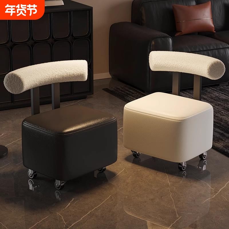 滑轮矮凳溜溜凳客厅家用靠背实木万向轮沙发凳子可移动板凳小椅子,住宅家具,矮凳,淘宝优惠券,粉丝福利购,淘宝优惠卷