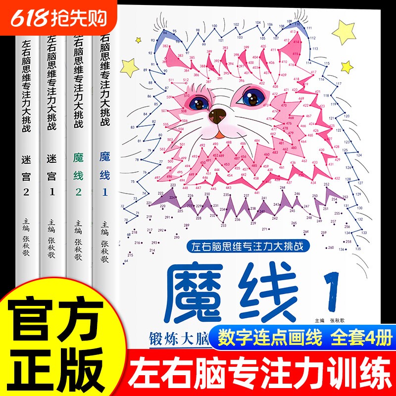 抖音同款专注力训练左右脑开发思维训练书迷宫书籍幼儿园小学生2-3