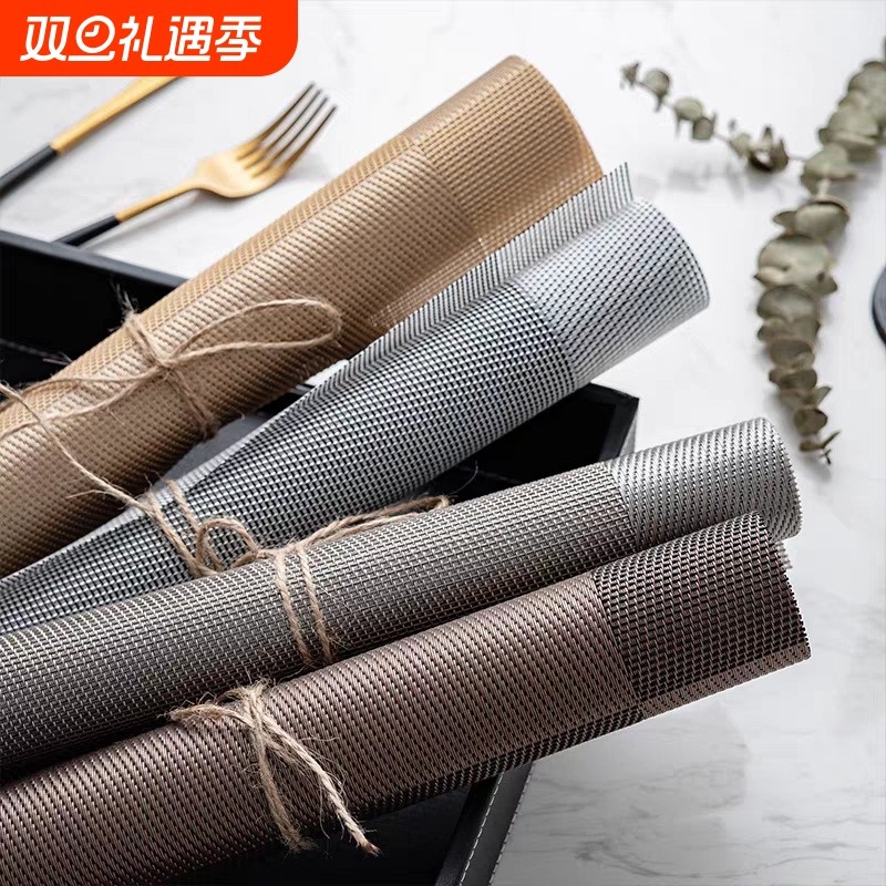 餐垫特斯林家用餐具高级感隔热垫餐桌垫北欧ins轻奢可水洗西餐