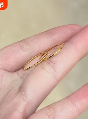 极细戒指叠戴食指戒指不掉色尾戒素圈戒指女轻奢高级感钛钢戒指