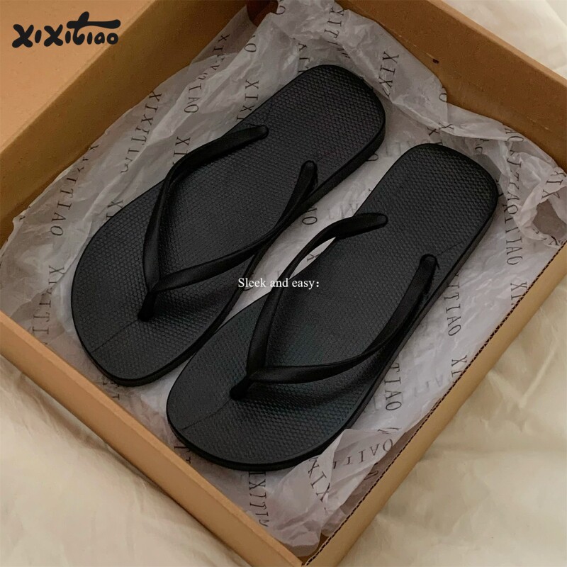 细细条海边度假夹脚凉拖夏情侣防滑人字拖男女蓝色紫色平底防水