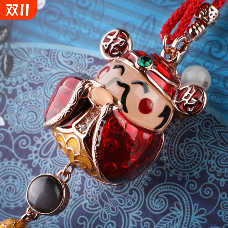 招财汽车挂件财神爷中国风车挂车内后视镜高档车吊坠饰品平安符男