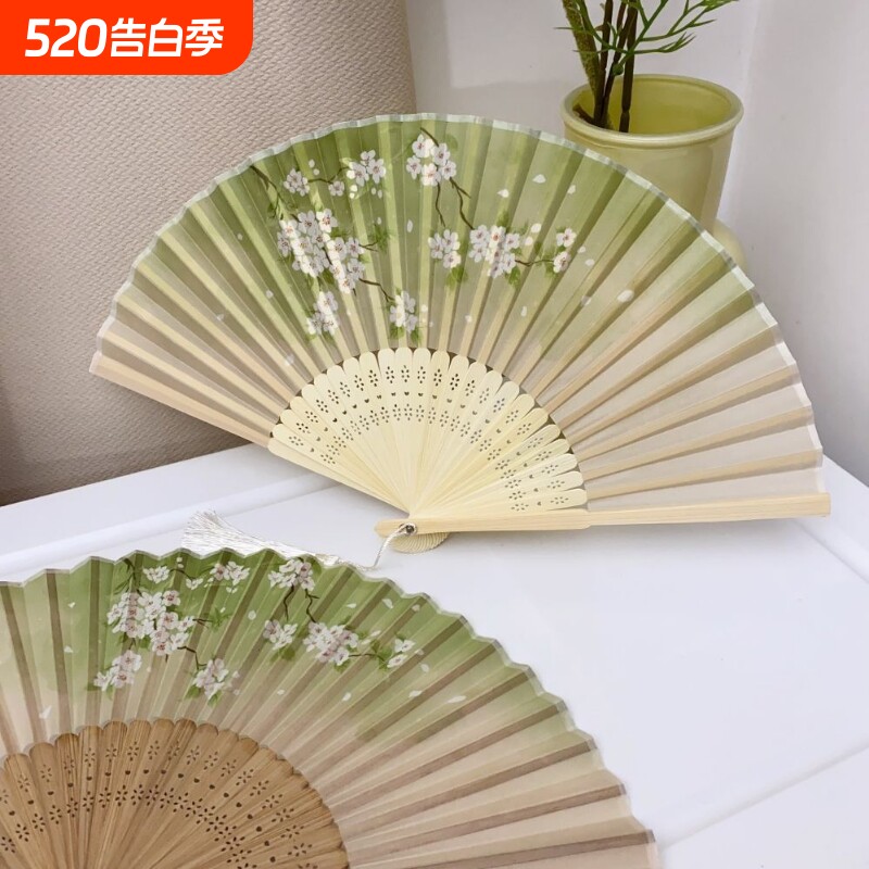 古风扇子中国风折扇新中式竹扇夏天随身便携汉服旗袍扇子拍照道具