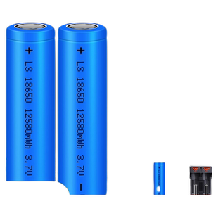 18650锂电池大容量3.7v强光手电筒机头灯小风扇4.2电池充电器5号