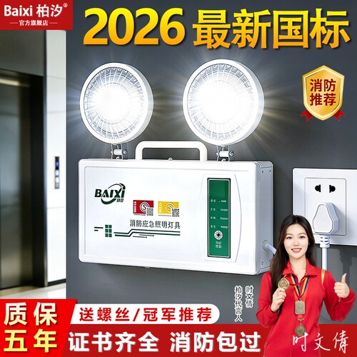 应急照明灯消防ledC紧急停电备用安全出口指示牌商通道双头应急灯