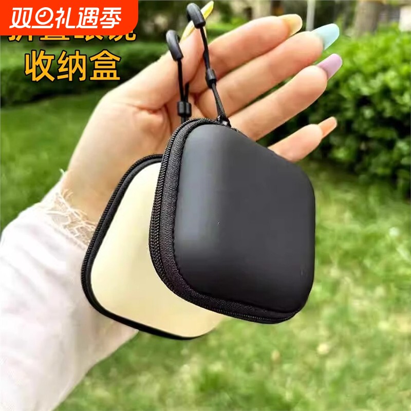 折叠眼镜盒正方形专用收纳盒男女太阳镜包方便小巧拉链随手包