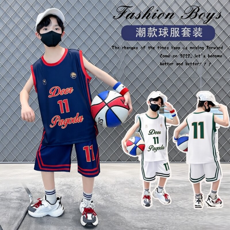 男童速干无袖背心篮球服套装儿童运动球衣小学生比赛速干训练服夏