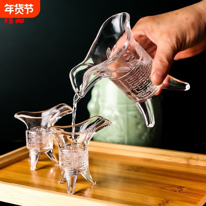 仿古玻璃爵杯白酒杯分酒器套装帝王杯小酒杯复古公爵杯一口杯酒樽,餐饮具,异形/个性酒杯,淘宝优惠券,粉丝福利购,淘宝优惠卷