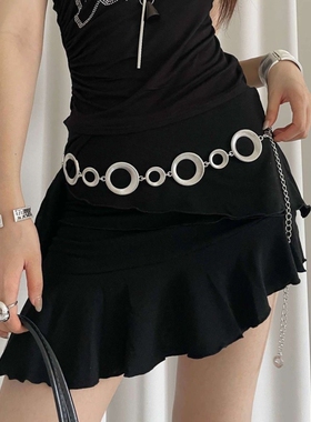 高级感金属圆环腰链女时尚气质