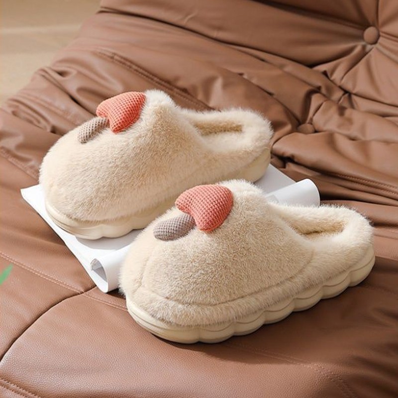 棉拖鞋蘑菇款秋冬季毛绒保暖居家拖鞋多规格