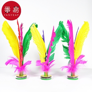 毽子AB1sn0 彩色鸡毛专用耐踢毽健身运动初学者羽毛学花腱 老式