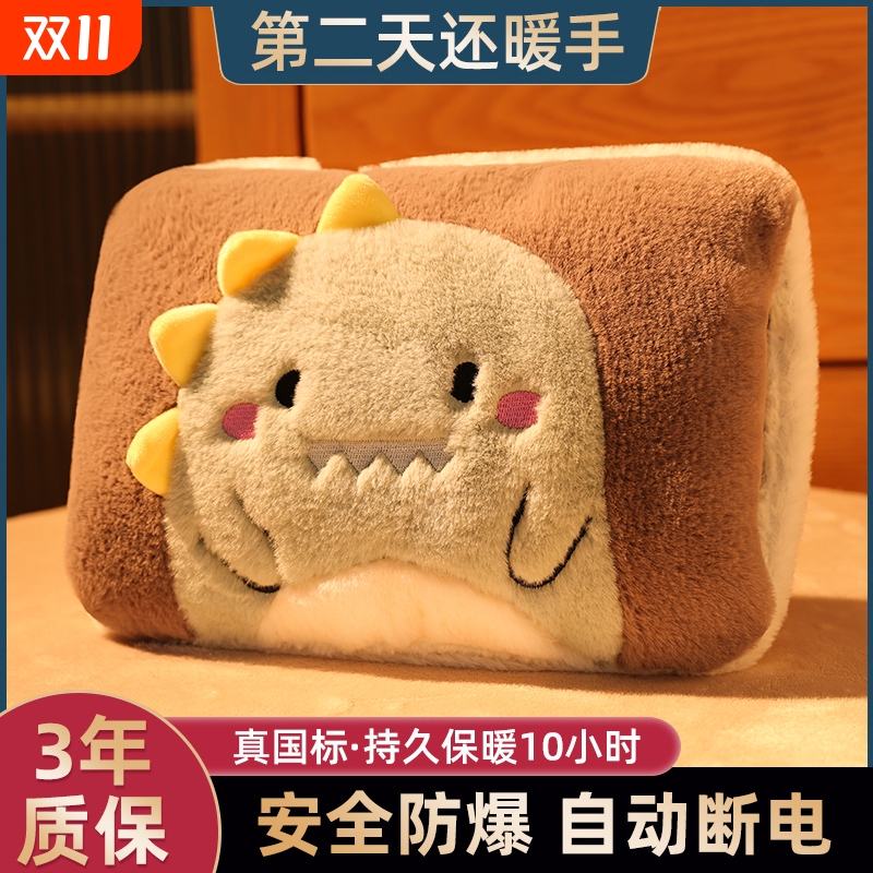 国标充电式防爆热水袋毛绒可爱暖手宝暖宝宝敷肚子已注水暖水袋女