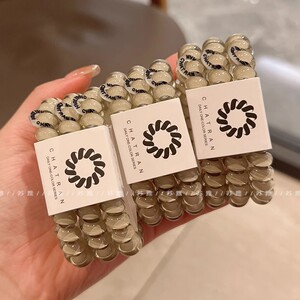 电话线发圈头绳女2024新款高端皮筋扎头发耐用发绳高马尾不伤发