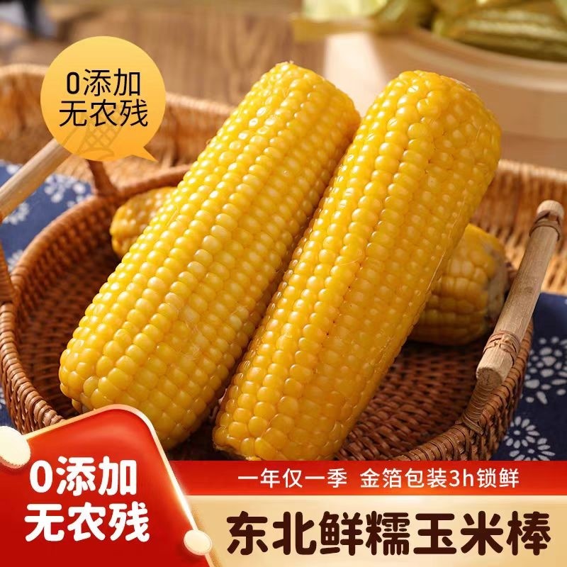 东北长白山黄糯玉米棒真空包装黏苞米新货现摘新鲜甜粗粮早餐代餐