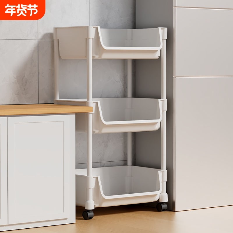 移动书架置物架落地零食多层客厅儿童书柜小推车收纳玩具书包厨房