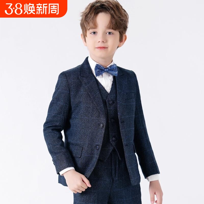 儿童西装套装男童花童礼服钢琴演出服中大童帅气小孩西服外套秋冬