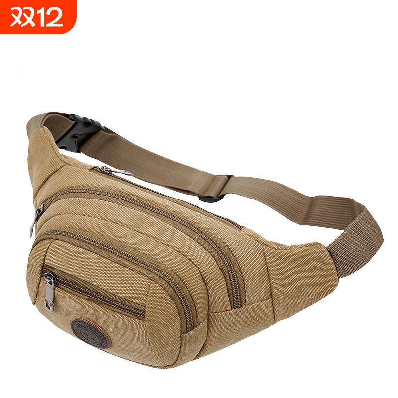 帆布腰包新款男女外出手机大容量包运动斜挎包休闲胸包单肩随身