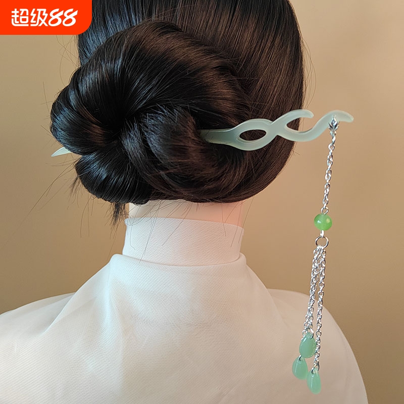 中国风动漫珠钗发簪流苏簪子古风发钗小青小白闺蜜簪白蛇缘起同款