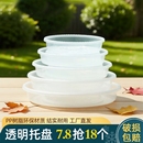 塑料家用花盆托盘底座PP树脂白色接水盘透明简约小号圆形花盘垫子